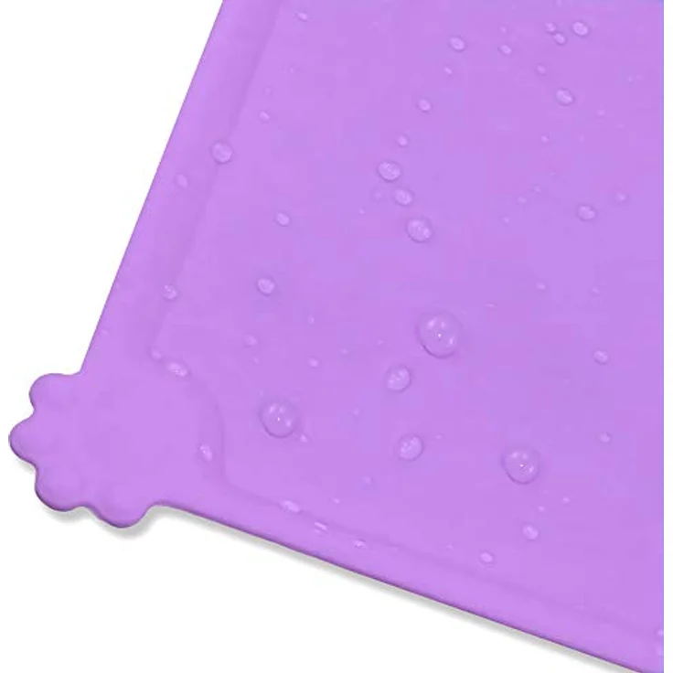 Joytale Silikon-Futtermatte, rutschfeste wasserdichte Futtermatte mit erhöhtem Rand für Hunde und Katzen, 53 x 37 cm, Lila – Bild 5