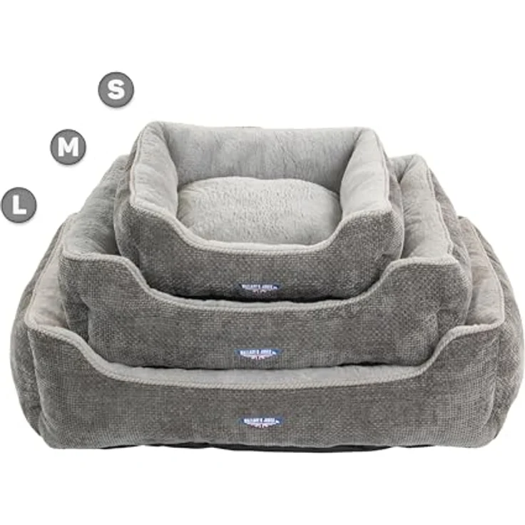 Wallace & Jones Tierbett Premium Hundebett Dunrobin Hundesofa - Flauschiges Plüsch Hundekissen in verschiedenen Größen mit Anti Rutschboden – Bild 5