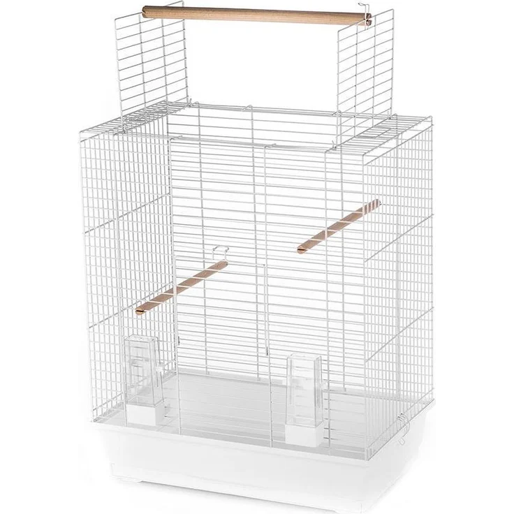 Duvoplus Ara, Vogelkäfig + Voliere mit Futterstelle und ausziehbarer Schublade, weiß