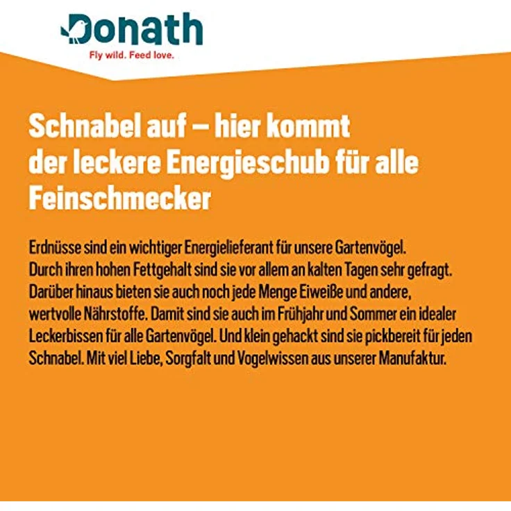 Donath Erdnüsse gehackt, reich an natürlichem Fett, ganzjähriges Wildvogelfutter, 1 Kg – Bild 4