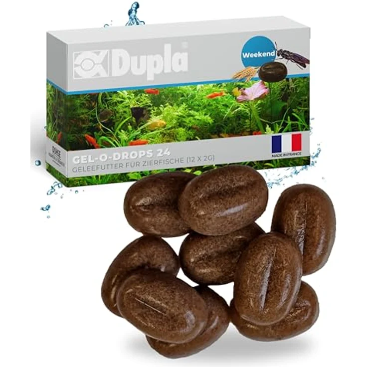 Dupla Gel-O-Drops Weekend, 12 x 2 g, nährstoffreiches Zierfischfutter für bis zu 6 Tage, leicht dosierbar, ungekühlt lagerbar – Bild 1