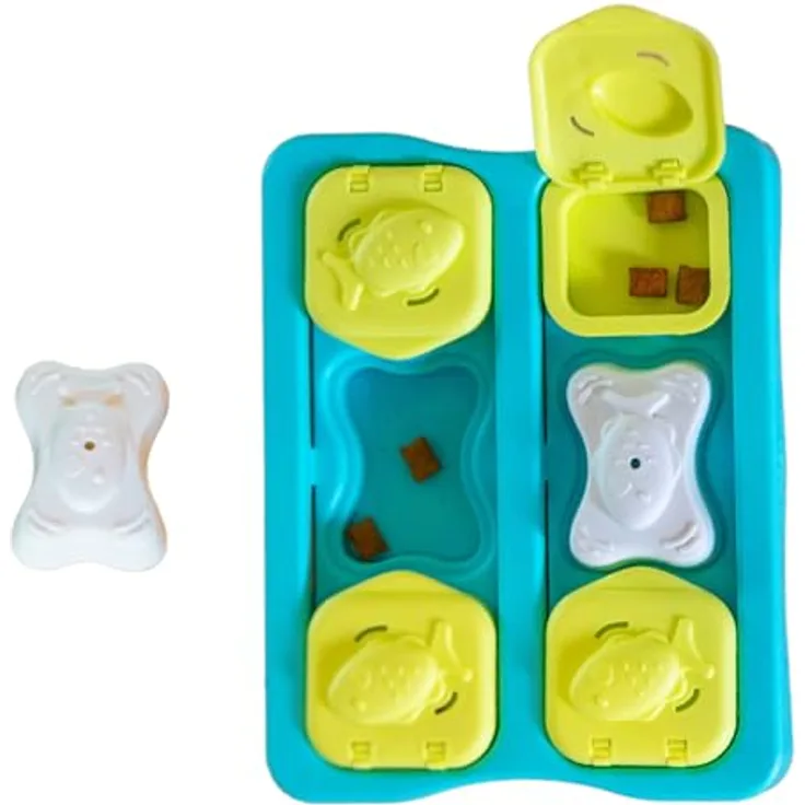 Catstages The Kitty Cube, Interaktives Katzenspielzeug & Leckerli-Spender für geistige Anregung, anpassbarer Schwierigkeitsgrad, fördert langsameres Fressen