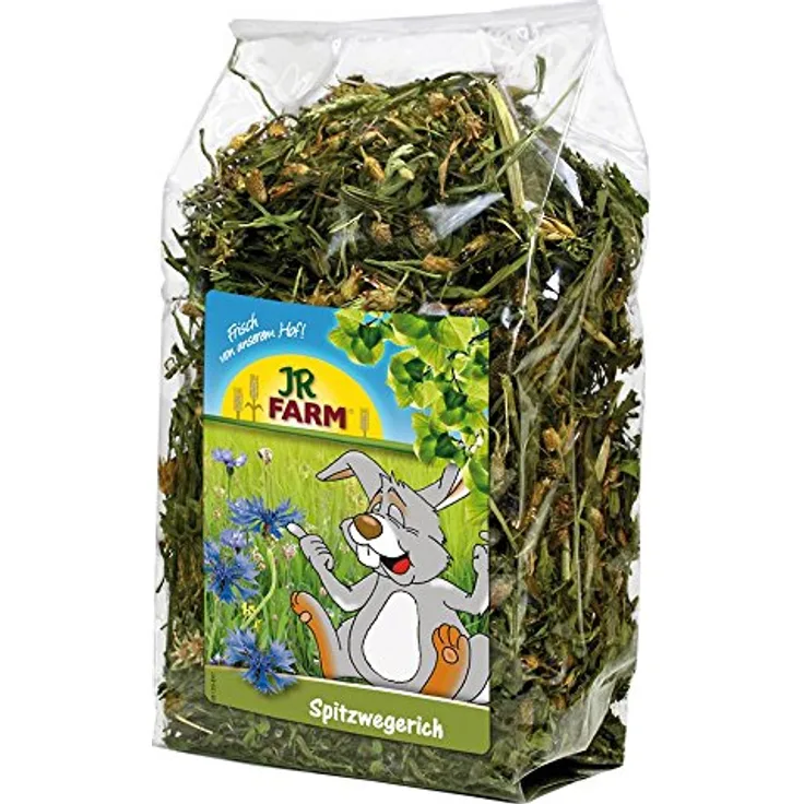 JR Farm Spitzwegerich 500 g, Natur pur für Kleintiere, gesundes Rauhfuttermittel mit hohem Rohfasergehalt und Kornblume