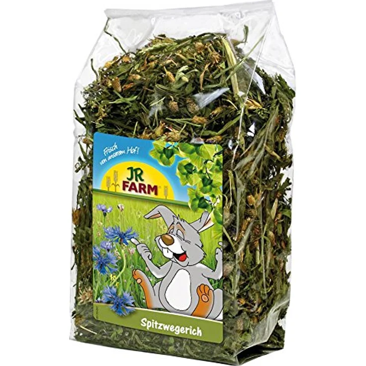 JR Farm Spitzwegerich 500 g, Natur pur für Kleintiere, gesundes Rauhfuttermittel mit hohem Rohfasergehalt und Kornblume