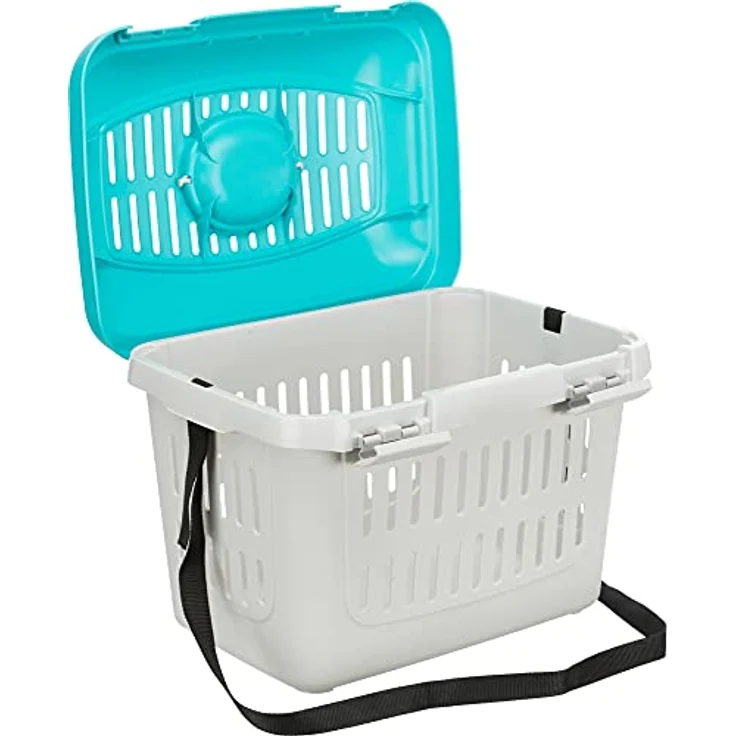 Trixie Transportbox Midi-Capri XS: 44 × 33 × 32 cm, hellgrau-blau – Bild 2