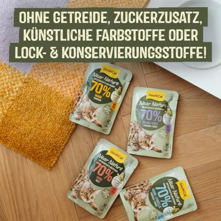 GimCat Near Nature Mix, Katzen-Nassfutter mit 70% Fleisch, 12x85g, getreidefrei – Bild 5