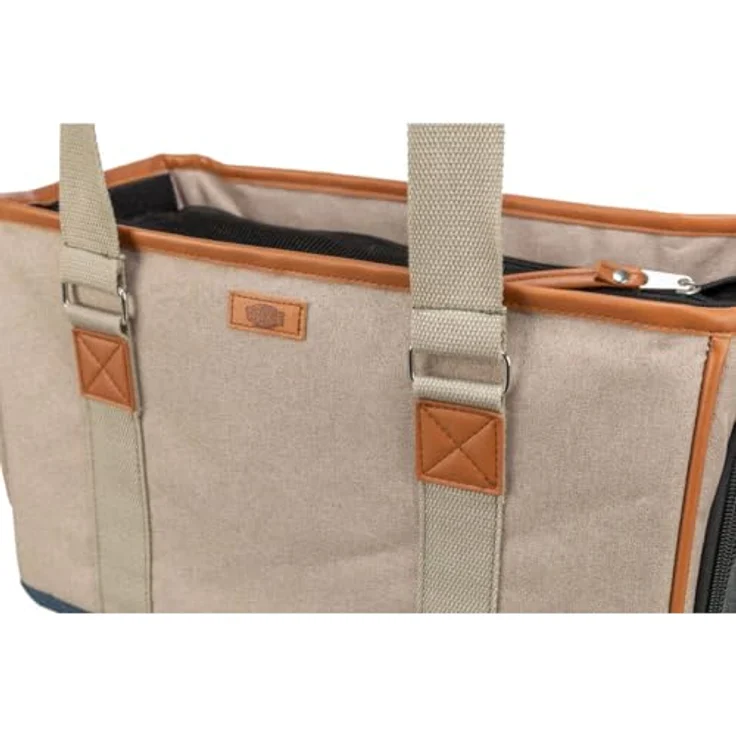TRIXIE Hunde-Tasche Elisa, transportable Tiertransporttasche in sand mit gepolsterter Ausstattung und integrierter Kurzleine – Bild 7