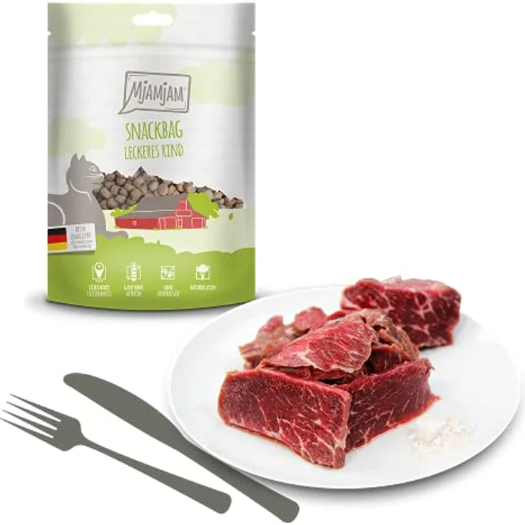 MjAMjAM Premium Katzensnack Snackbag Rind, 125 g, naturbelassen ohne synthetische Konservierungsstoffe – Bild 2