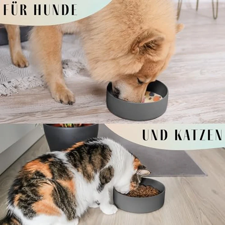 ne&no® Silikon Fressnapf 1200 ml für kleine und mittelgroße Hunde, rutschfest, spülmaschinengeeignet, multifunktional als Futternapf oder Trinknapf – Bild 5