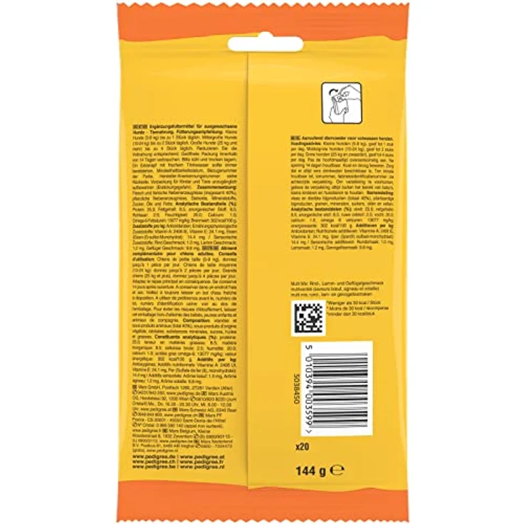 Pedigree SCHMACKOS Multi Mix, 20 Kausticks mit Mineralstoffen für starke Knochen, 144 g – Bild 2