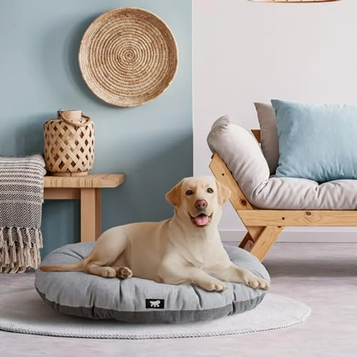 Ferplast Hundebett Relax, Doppelseitiges Hundekissen aus Baumwolle, waschbar, weiche Polsterung, 100 x 63 cm, Braun – Bild 2