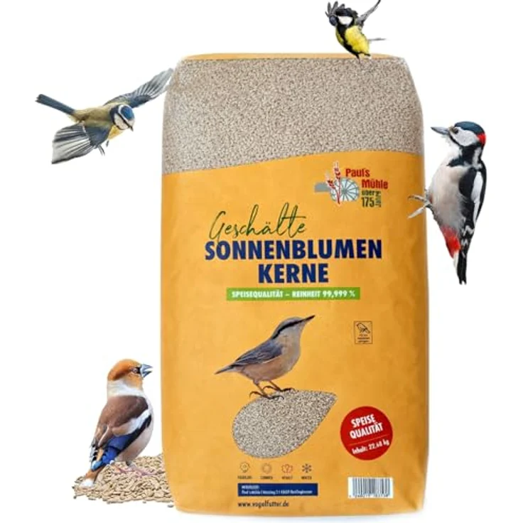 Paul´s Mühle Sonnenblumenkerne geschält für Vögel, 22,68 kg, Neue Ernte 2025, ganzjährige Fütterung, ohne Schalenabfälle – Bild 5