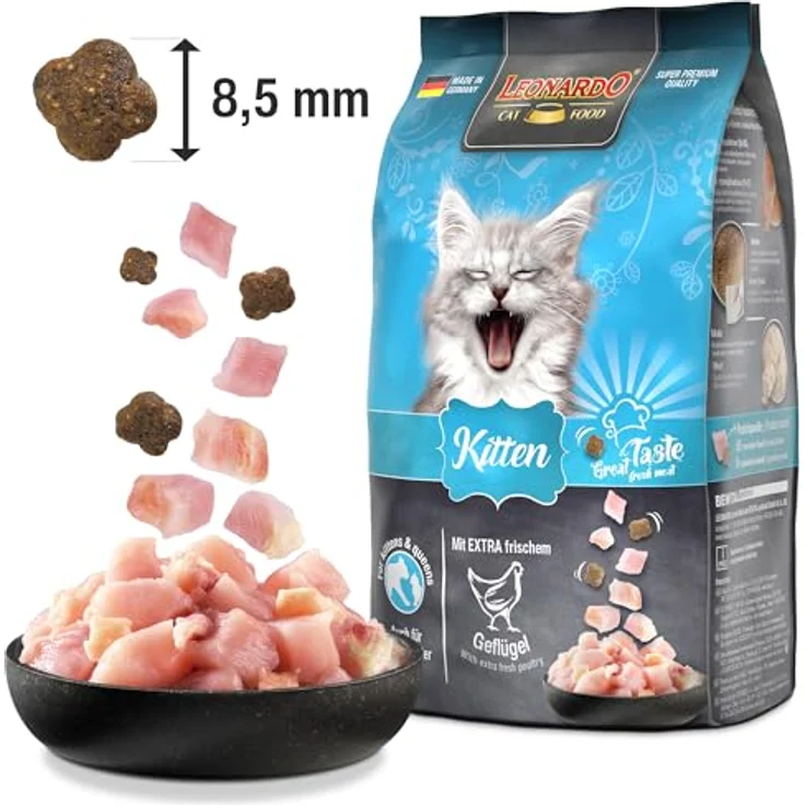 LEONARDO Kitten Katzenfutter, 7,5 kg getreidefreies Trockenfutter mit frischem Geflügel für Kätzchen bis 1 Jahr, Alleinfuttermittel – Bild 3
