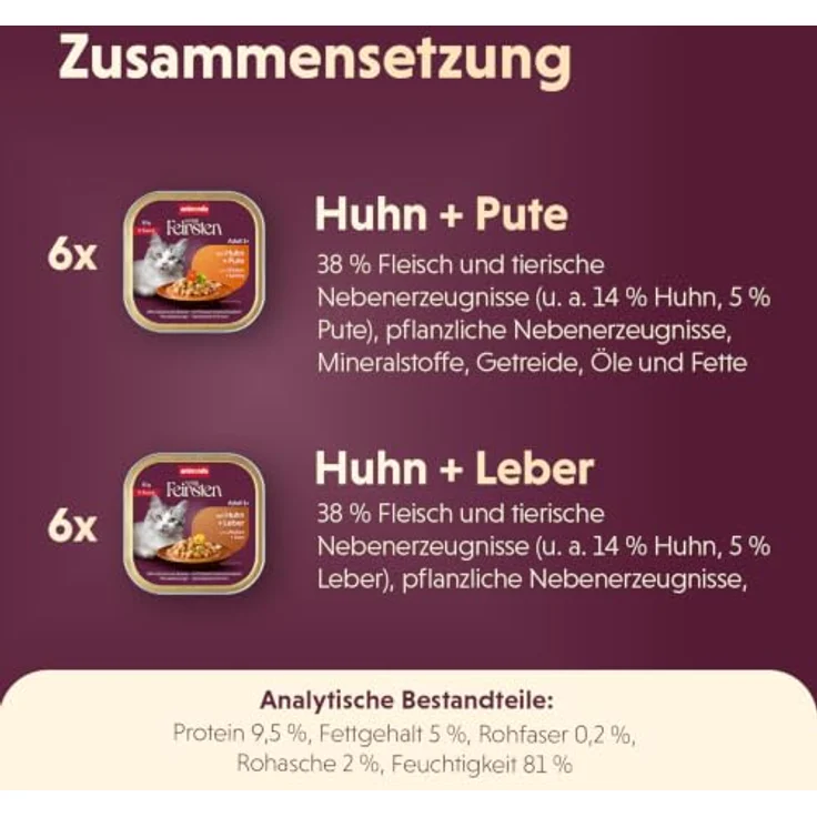 animonda Vom Feinsten Adult Geflügel Vielfalt in Sauce Mixpack, 12 x 85 g, hochwertiges Katzen-Nassfutter mit Huhn, Pute und Leber – Bild 5