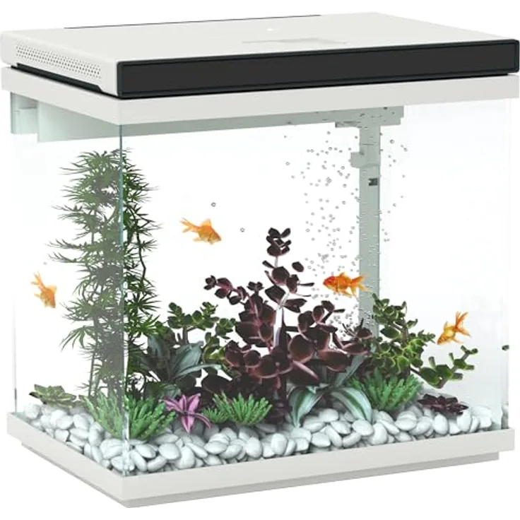 PawHut 26 Liter Aquarium, Komplettes Fischzucht-Kit mit Filter, LED-Beleuchtung, Wasserpumpe, 38 x 26 x 38 cm
