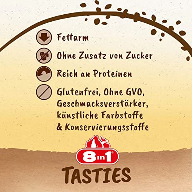 8in1 Tasties Twisters Snack-Stangen, glutenfreie Hunde-Leckerlis mit Kabeljau & Hähnchenbrust, 85 g – Bild 5