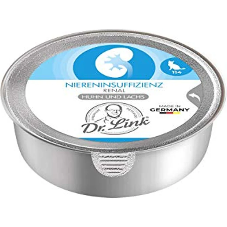 Dr. Link VET PETCARE Spezial-Diät Katzenfutter für Nieren, Huhn & Lachs, 12x85g Schalen, mit Omega-3 Fettsäuren, hohe Verträglichkeit, Premium-Qualität – Bild 2