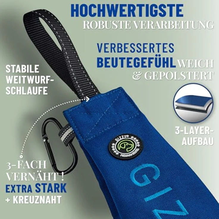 GIZZY® Futterdummy Hunde, Robuster Leckerlie-Beutel für alle Rassen, strapazierfähig, leichtgängiger Reißverschluss, fördert Intelligenz und Lernbindung – Bild 2