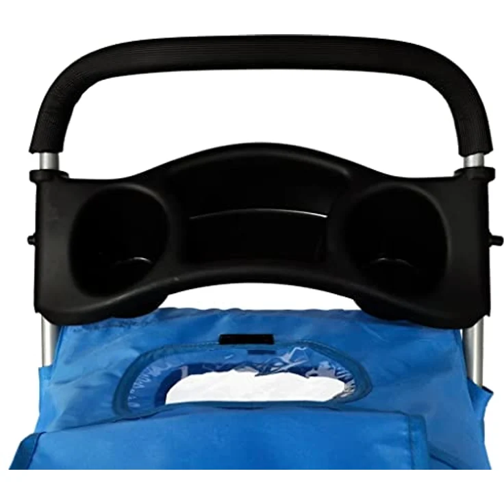 vidaXL Hunde-Transportbox NA, Buggy für Haustiere bis 15 kg, mit schwenkbaren Doppelrädern, blau – Bild 4