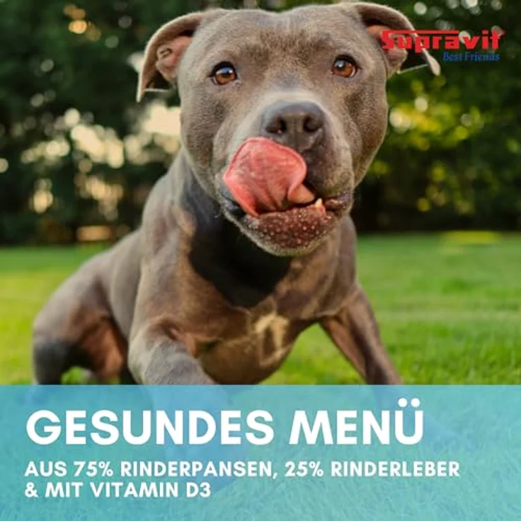 Supravit Premium Hundefutter Nass, 100% Fleisch mit Pansen, getreidefrei, Set mit 12 x 410g Dosen – Bild 4