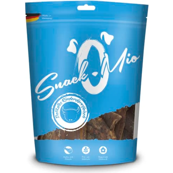 SnackOMio Premium Hundesnack, delikates Rinderdörrfleisch, getreidefrei, 600g – Bild 2
