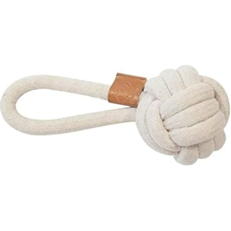 D&D Hundespielzeug Harper Ball mit Schlaufe beige, Ø 15 mm, aus Baumwolle, robust und interaktiver Spielspaß – Bild 2