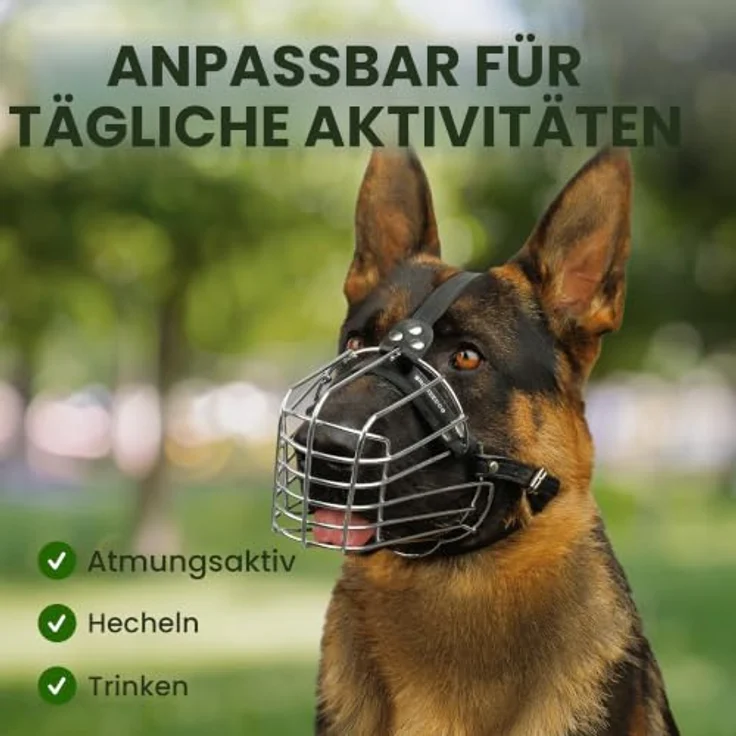 BRONZEDOG Drahtmaulkorb für Hunde, Metallmaske für mittelgroße und große Hunde, Größe 6 (Deutscher Schäferhund) – Bild 5