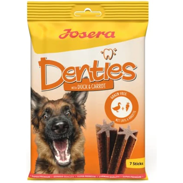 JOSERA Denties Duck & Carrot, Premium Kaustangen für ausgewachsene Hunde, zuckerfrei & getreidefrei, 13 x 7 Stück (91 Sticks) zur Zahnpflege mit Ente & Karotte – Bild 2