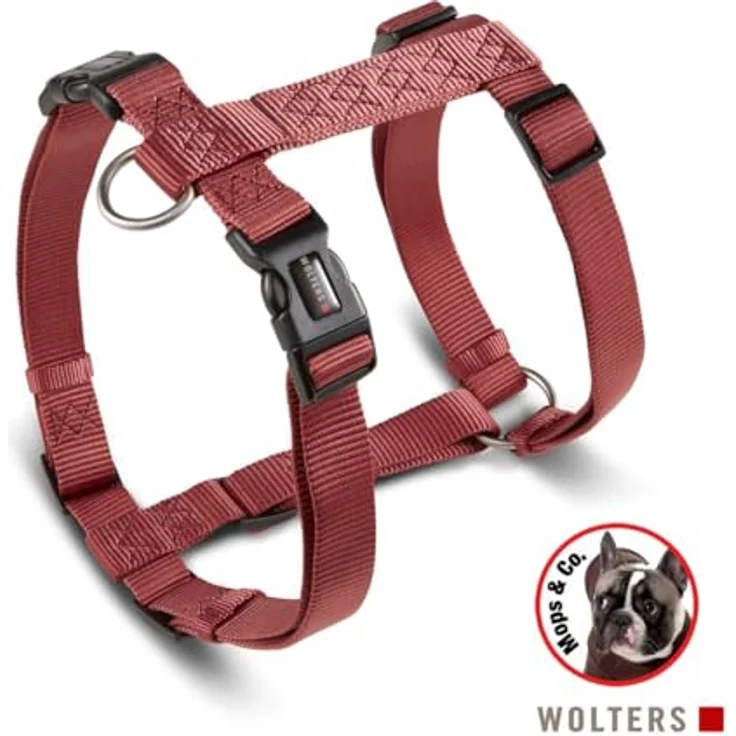 Wolters Professional Geschirr Mops & Co. Gr.XL, rost rot, 55-80 cm, inkl. Halsband und Leine, optimaler Tragekomfort, zwei Klick-Verschlüsse – Bild 2