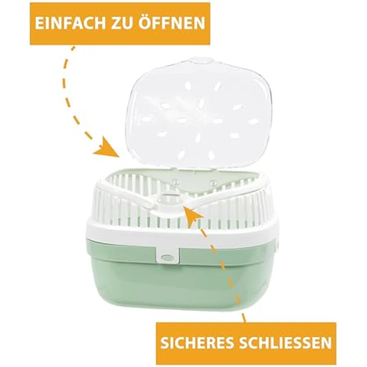 Ferplast Trasportino Aladino Medium, Transportbox für Nagetiere mit farbigem Boden und transparentem Deckel, 30 x 23 x h 21 cm, Blau – Bild 4