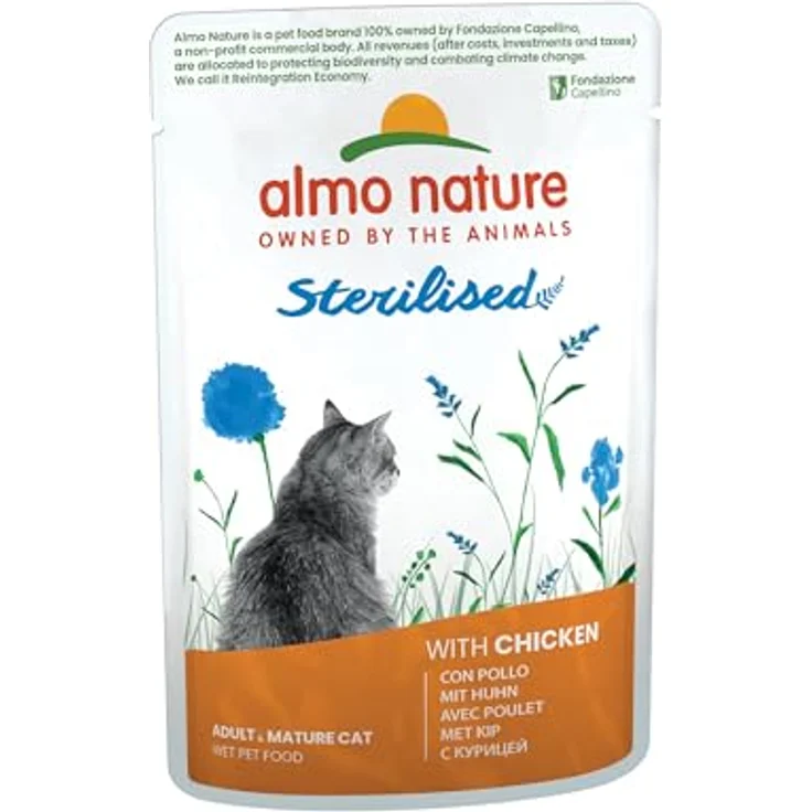Almo Nature Functional Sterilised, Feuchtnahrung für sterilisierte und ältere Katzen mit Kabeljau und Huhn, fettarm und feuchtigkeitsspendend, 70g (6er Pack) – Bild 5