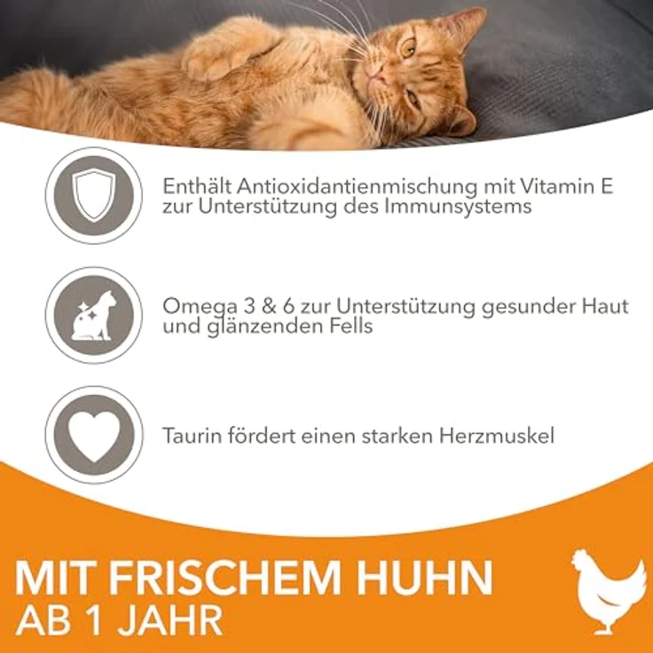 IAMS Trockenfutter für Katzen mit Huhn, 3 kg - Alleinfutter für Katzen 1-6 Jahre, reich an tierischen Proteinen, weizenfrei, unterstützt gesunde Haut und glänzendes Fell – Bild 4