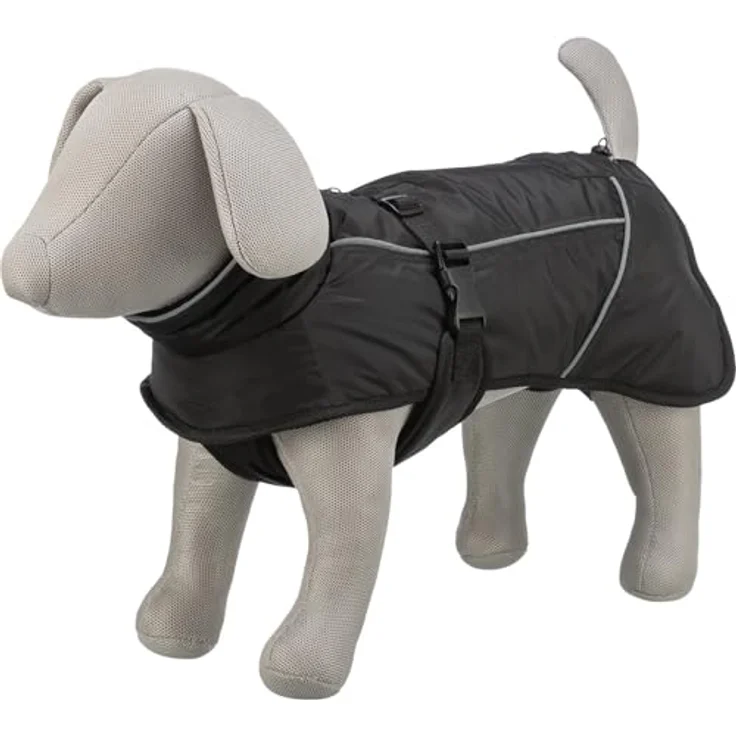 TRIXIE Hundemantel Wintermantel Brizon, schwarz, wasserdicht mit reflektierenden Elementen und verstellbaren Beinschlaufen – Bild 3