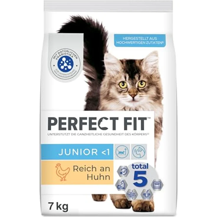 Perfect Fit Junior Trockenfutter für junge Katzen unter 1 Jahr - Huhn, 7 kg, gesunde Haut & Fell, unterstützt die Verdauung und Harnwege – Bild 1