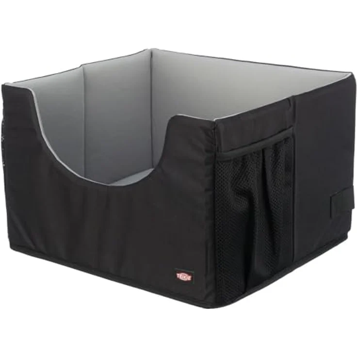 Trixie Autositz 45 × 28 × 40 cm schwarz/grau, mit Befestigungsgurten und herausnehmbarem Kissen – Bild 2