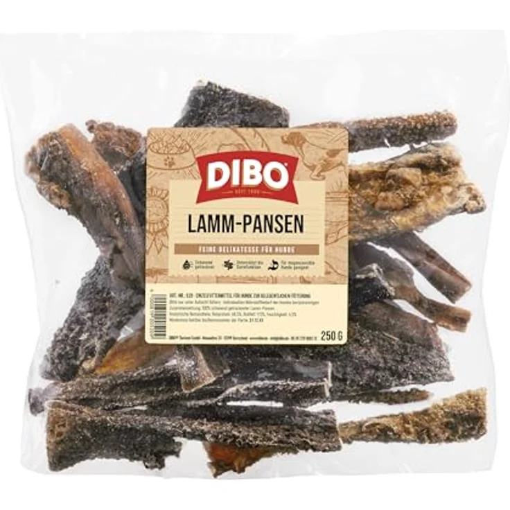 DIBO Lammpansen 250g, gesunde Hundesnacks zur Unterstützung der Darmflora und Stoffwechsel, für alle Altersklassen – Bild 2