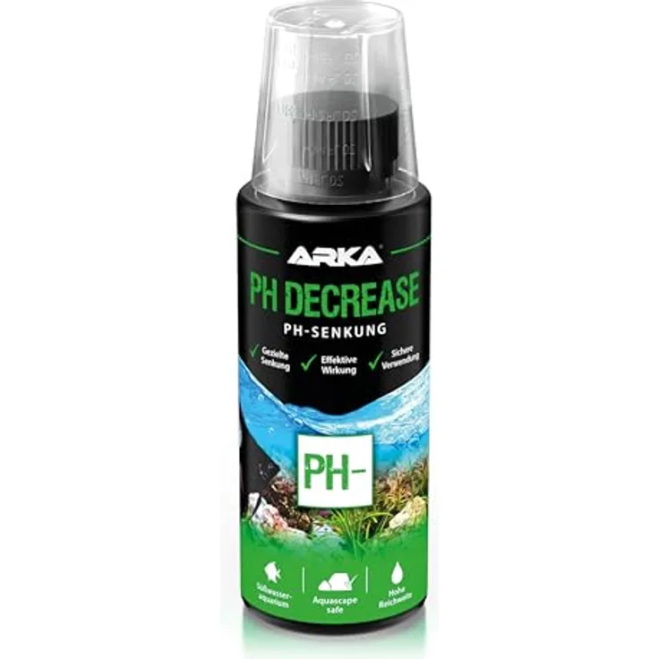 ARKA pH Senker Aquarium 118 ml, senkt pH-Wert und KH, fördert Pflanzenwachstum, einfache Dosierung für Nano- und kleine Becken