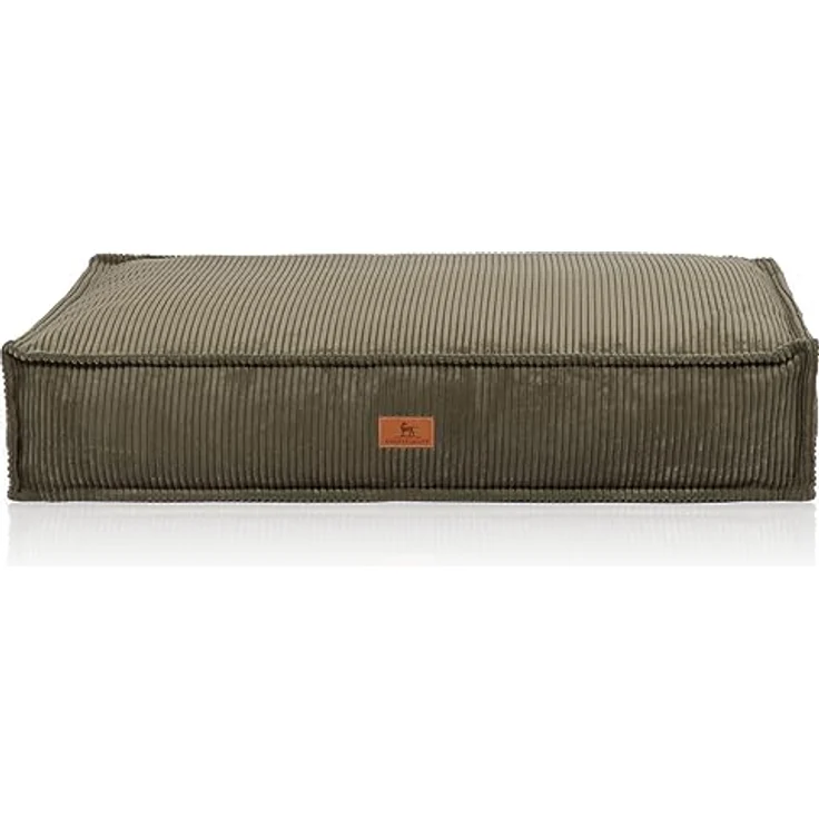 Knuffelwuff Hundekissen Lesedi, Cord mit Handwebcharakter, 135x90cm, Khaki, abnehmbarer und waschbarer Bezug, für große, mittelgroße und kleine Hunde – Bild 2