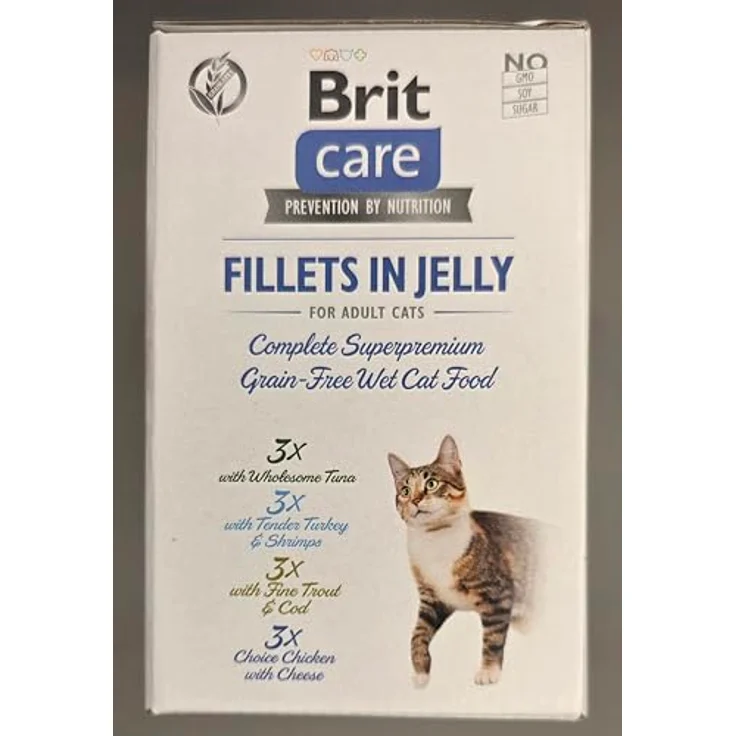 Brit Care Cat Flavour Box, Katzen-Nassfutter mit 4 Sorten in Gelee, 12x85g – Bild 4