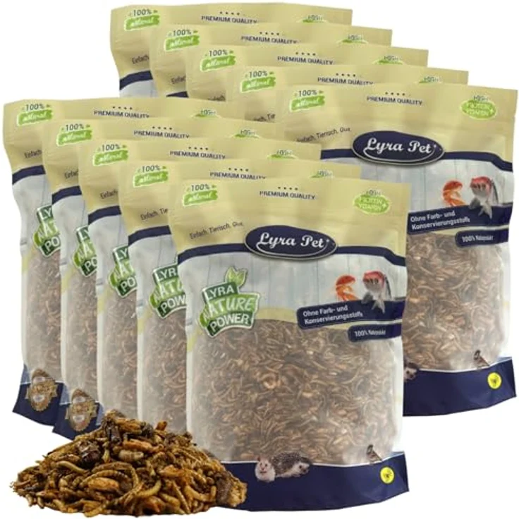 Lyra Pet® Protein Boost Insekten Mix 10 kg, getrocknet, reich an 54,7 % Rohprotein, geeignet für Vögel, Nagetiere, Fische & Reptilien – Bild 1