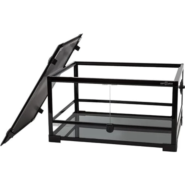 ReptiZoo Glas-Terrarium RK0117, 60x45x32cm mit Schwenktüre, zerlegbar, integriertes Schloss und Frontventilation – Bild 4