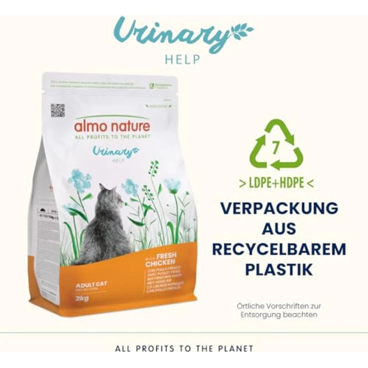 Almo Nature Urinary Help, Katzen-Trockenfutter mit 26% frischem Huhn, Unterstützung des Harnsystems, reduzierte Gehalte an Magnesium, Kalzium und Phosphor, 2kg Beutel – Bild 4