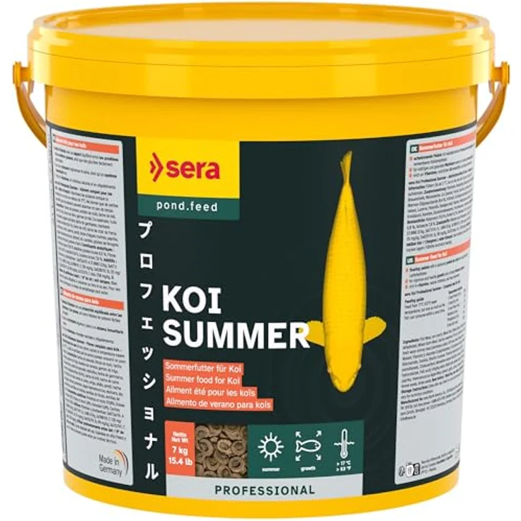 sera KOI Professional Koifutter 7 kg (21L), Sommerfutter für Koi bei Temperaturen über 17°C, geringere Wasserbelastung, weniger Algen – Bild 1