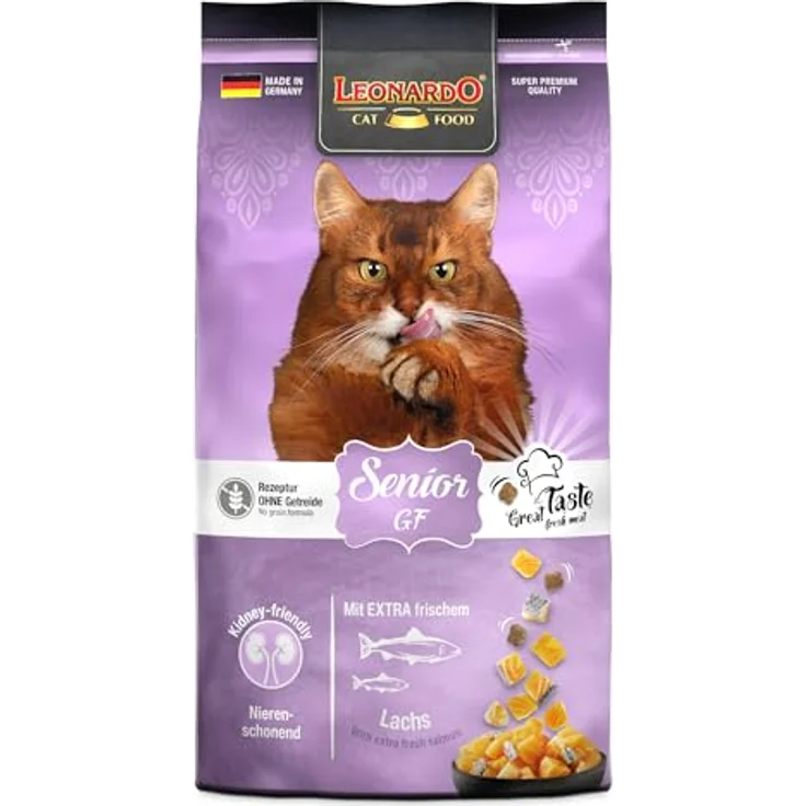 Leonardo Senior GF, Katzen-Trockenfutter 1,8kg, getreidefrei mit frischem Lachs, nierenfreundlich und gewichtskontrollierend – Bild 1