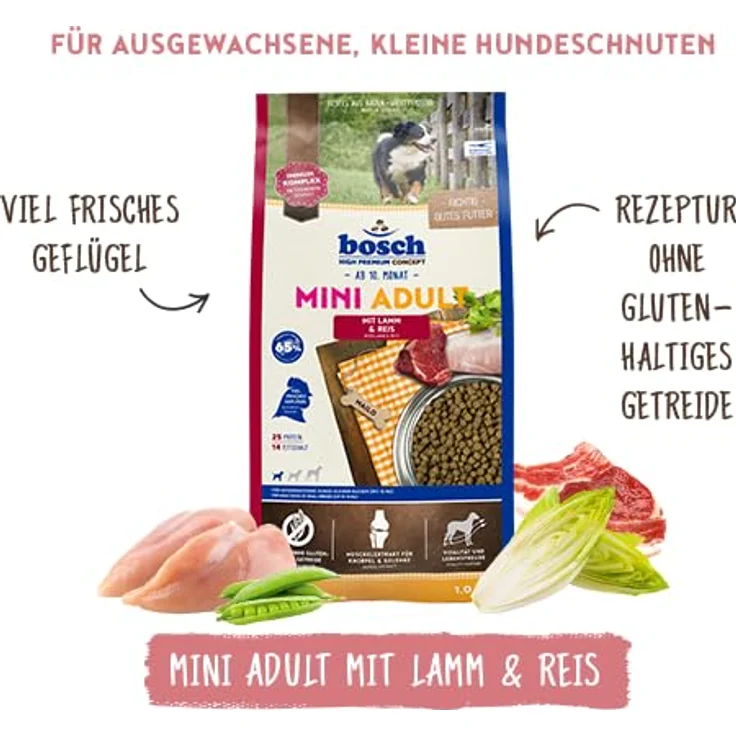 Bosch Mini Adult Lamm und Reis, glutenfreies Hundefutter für ernährungssensible Hunde, 15 kg – Bild 3