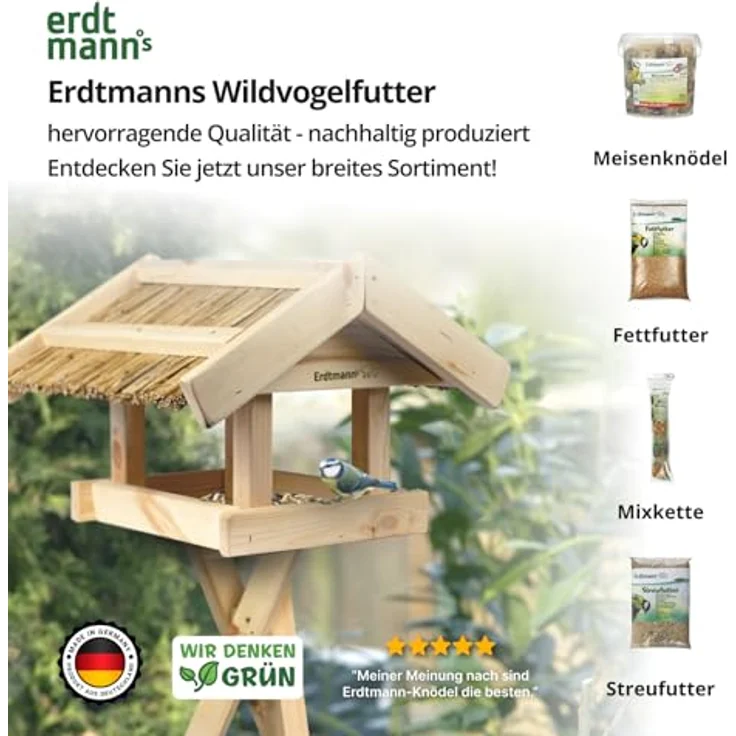 Erdtmann's geschälte Sonnenblumenkerne PLUS, Vogelfutter für Wildvögel, 2,5 kg Flachbeutel ohne Schalenrückstände – Bild 6