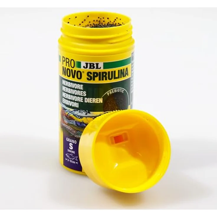 JBL PRONOVO SPIRULINA GRANO, Grünfuttergranulat für Aquarienfische und Garnelen, 100 ml, Größe S, mit Klickdosierer – Bild 2