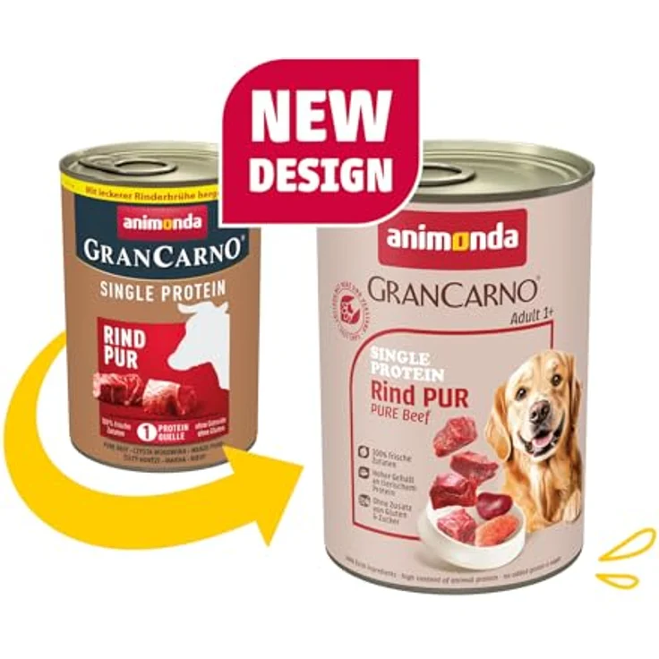 animonda GranCarno single protein Rind pur, Hunde-Nassfutter, 6x400g, hochwertig und ausgewogen, hergestellt in Deutschland – Bild 2