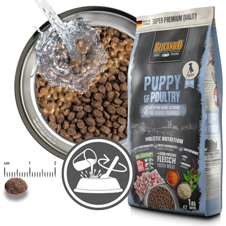Belcando Puppy GF Poultry, getreidefreies Welpenfutter, 1 kg, Alleinfuttermittel für Welpen bis 4 Monate, mit 40% frischem Geflügel – Bild 3