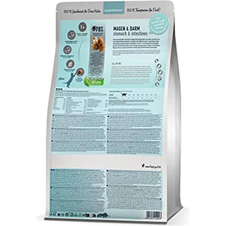 Happy Cat Care Magen & Darm, Katzen-Trockenfutter mit Ente für sensible Katzen, glutenfrei, 300 g – Bild 5